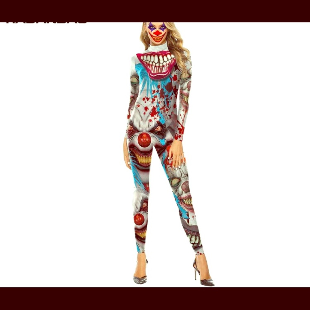 Sexy clown Halloween costume stretch material